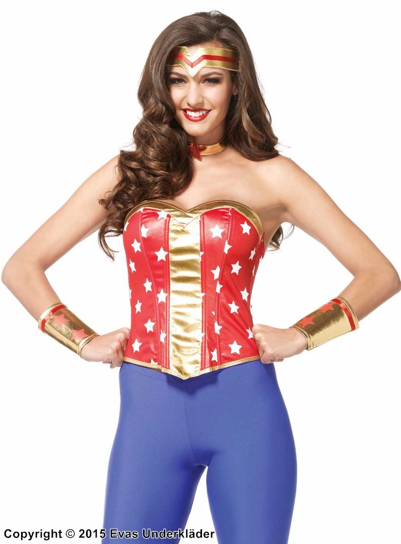 Wonder Woman, kostyme-bustier, stjerner